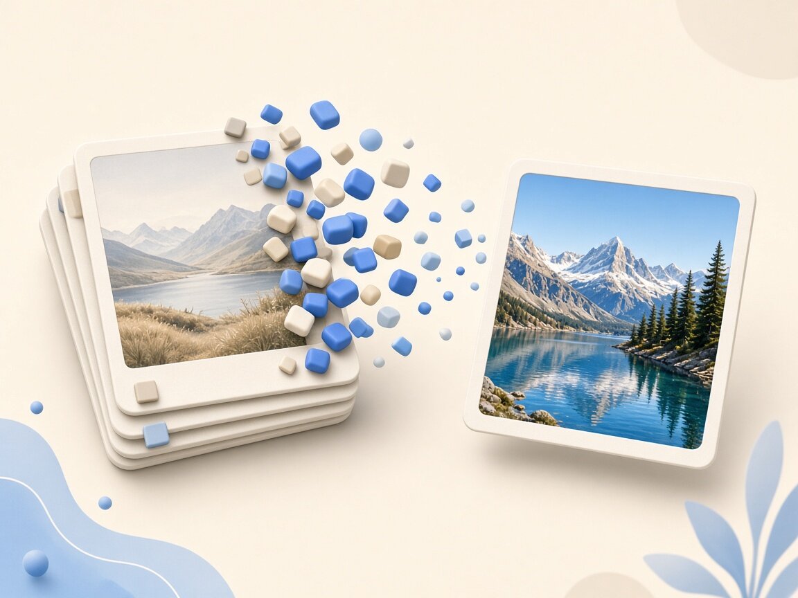 Product illustration showing EXIF, GPS, XMP, and C2PA tags stripped to clean image metadata locally