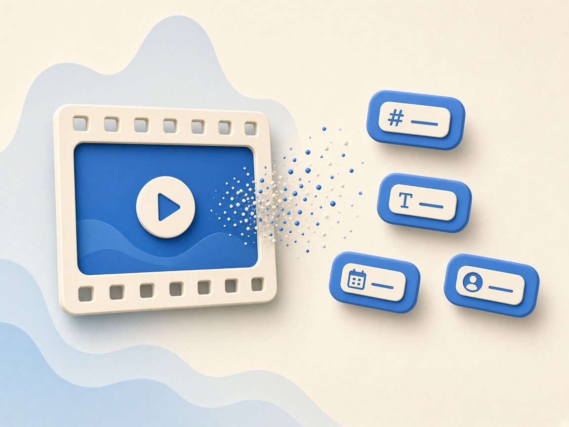 Product visual showing MP4 and MOV container tags stripped locally to clean video metadata