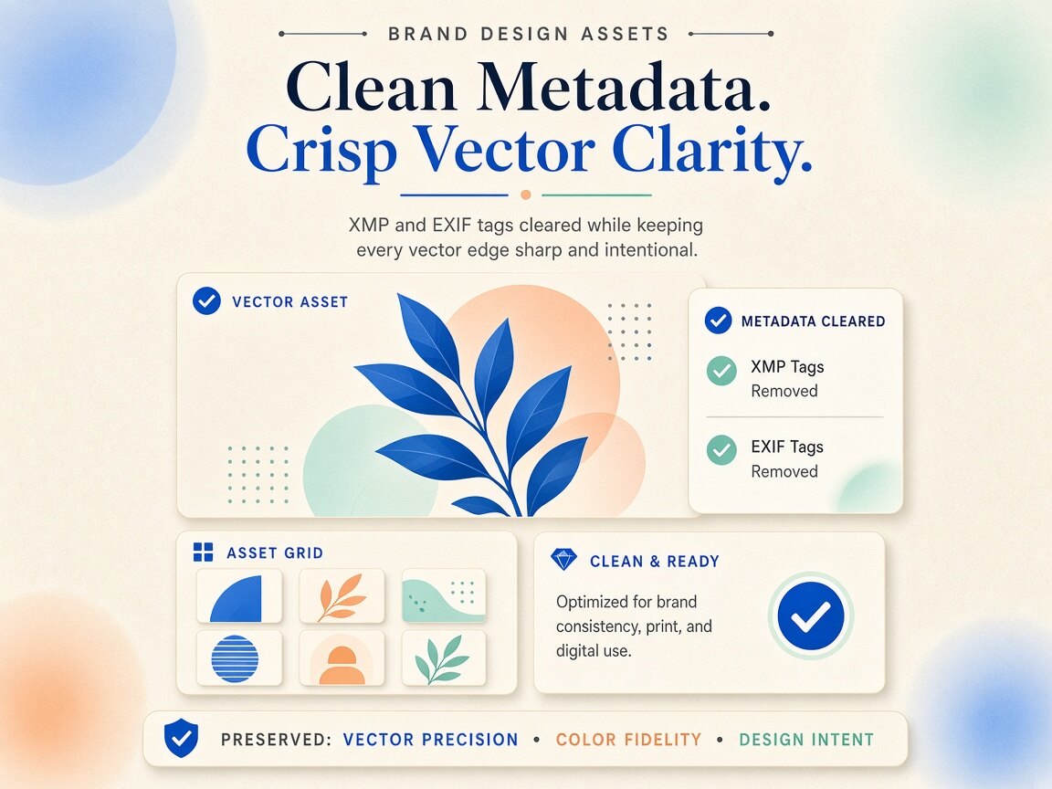 Visual comparison showing recraft metadata cleaner container tags and C2PA manifests stripped locally in the browser